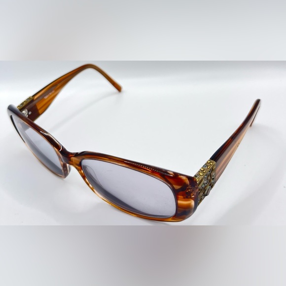 Vera Vera V255 Brown Oval Sunglasses Frames Only - Picture 2 of 8